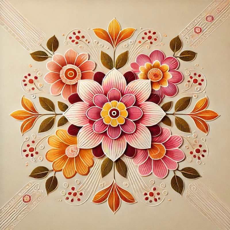 flower design rangoli for navratri