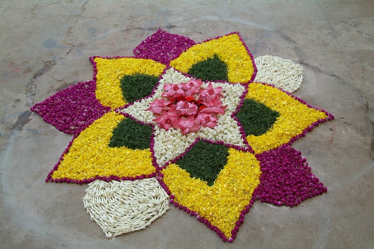 Navratri Flower Rangoli Designs