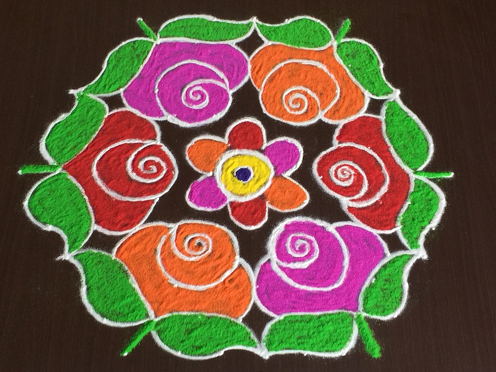 Navratri Flower Rangoli Designs