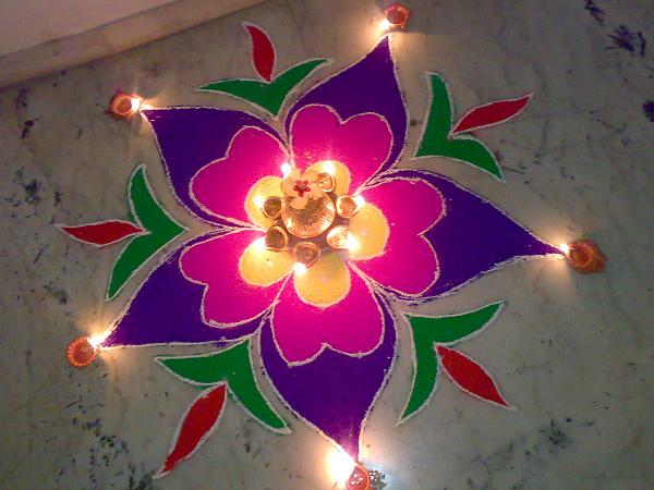 Navratri Flower Rangoli Designs