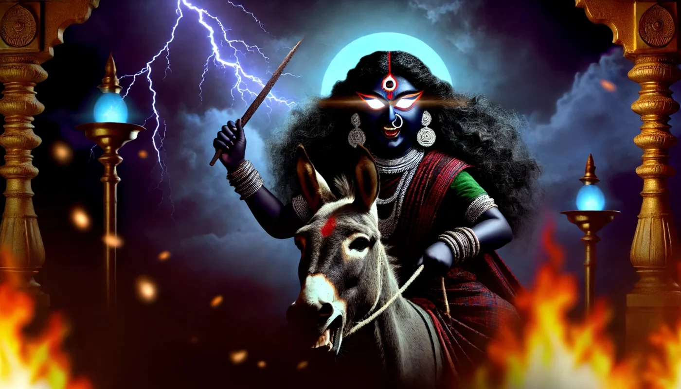 ma kalratri sitting on her donkey