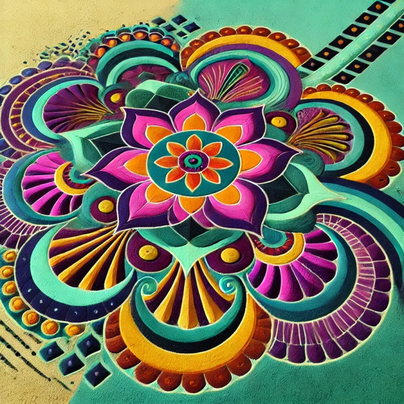 unique colour rangoli