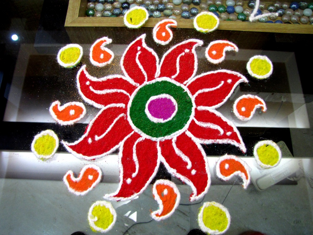 unique colour rangoli