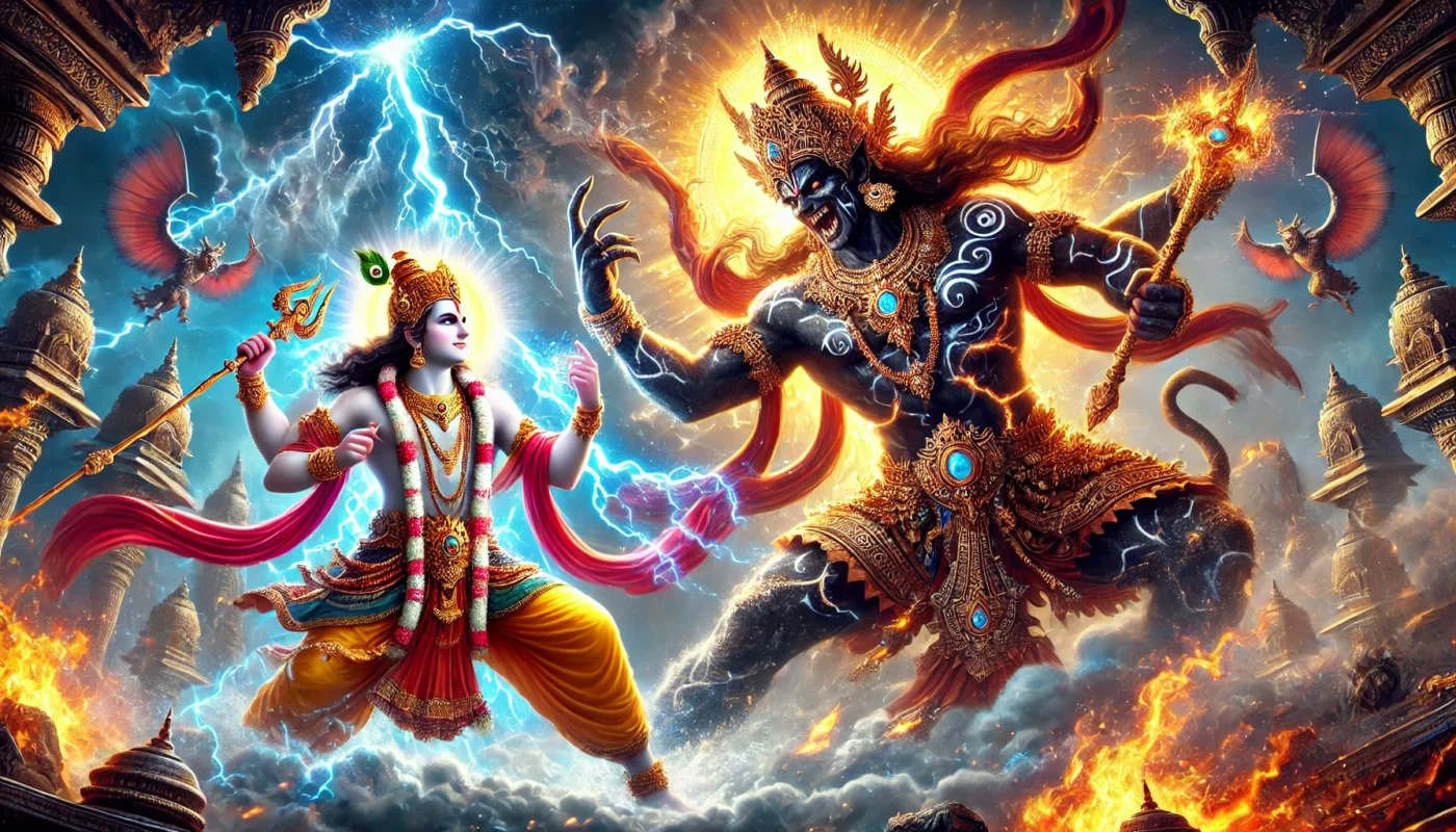 Vishnu ji fighting jalandhar 