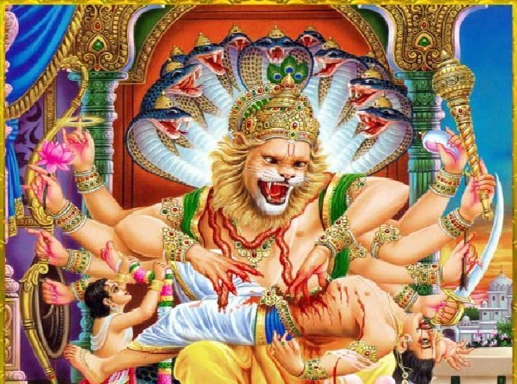 narasimha avatar of vishnu killing hiranyakashipu