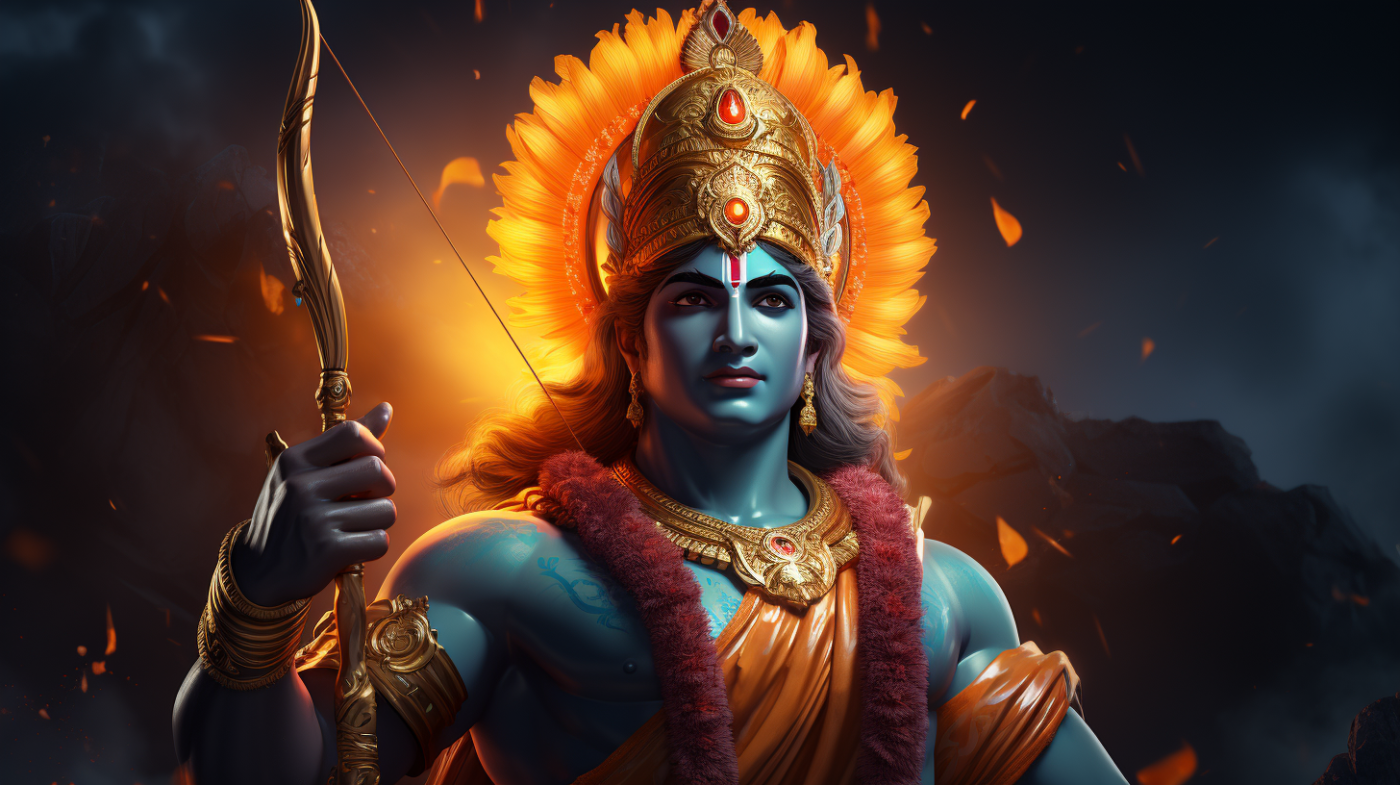 Lord Shree Ram with his bow and arrow